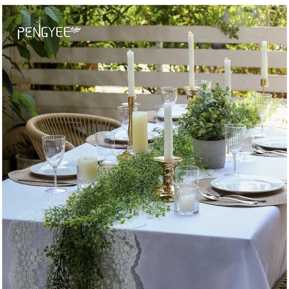 Artificial Greenert Garland 6 Pack 5.57ft Faux Leaf Green For Table Room Bedroom